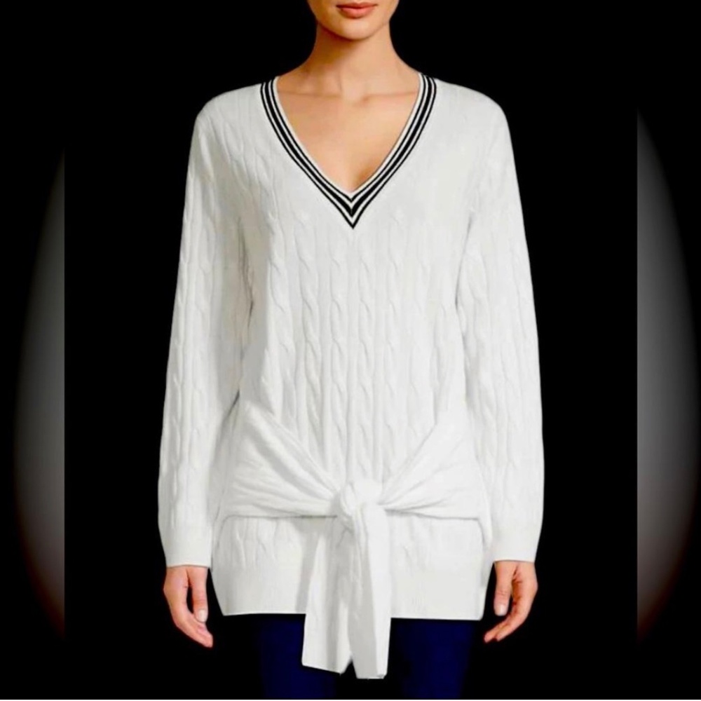 Sandro , Emma Tie waist Cable-Knit Sweater, Medium / Size 2
